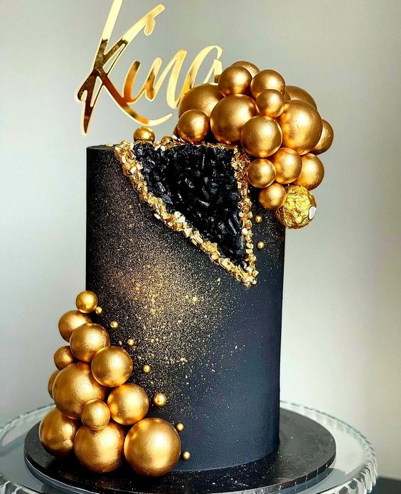 Gold 216 Pcs Balls Mini Cake Toppers Set - 5 Sizes for Elegant Gatsby Wedding Decor