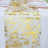 2 Pieces Gold Table Runner Metallic Glitter Table Cloths - 12 x 108 Inch - Elegant Decor for Minimalist Weddings