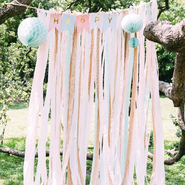 Versatile Lace Backdrop Garland - Perfect for Boho & Beach Weddings, Baby Showers, and Gender Reveals