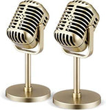 4 Pcs Retro Microphone Props - Vintage Plastic Fake Microphones for Gatsby Wedding Decor