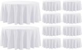 10 Pack White Round Tablecloth 120 Inch - Stain Resistant Decorative Tablecloths for Minimalist Wedding