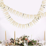 40Ft Champagne Gold Tassel Banner - Metallic Paper Garland Streamer for Gatsby Wedding Decor