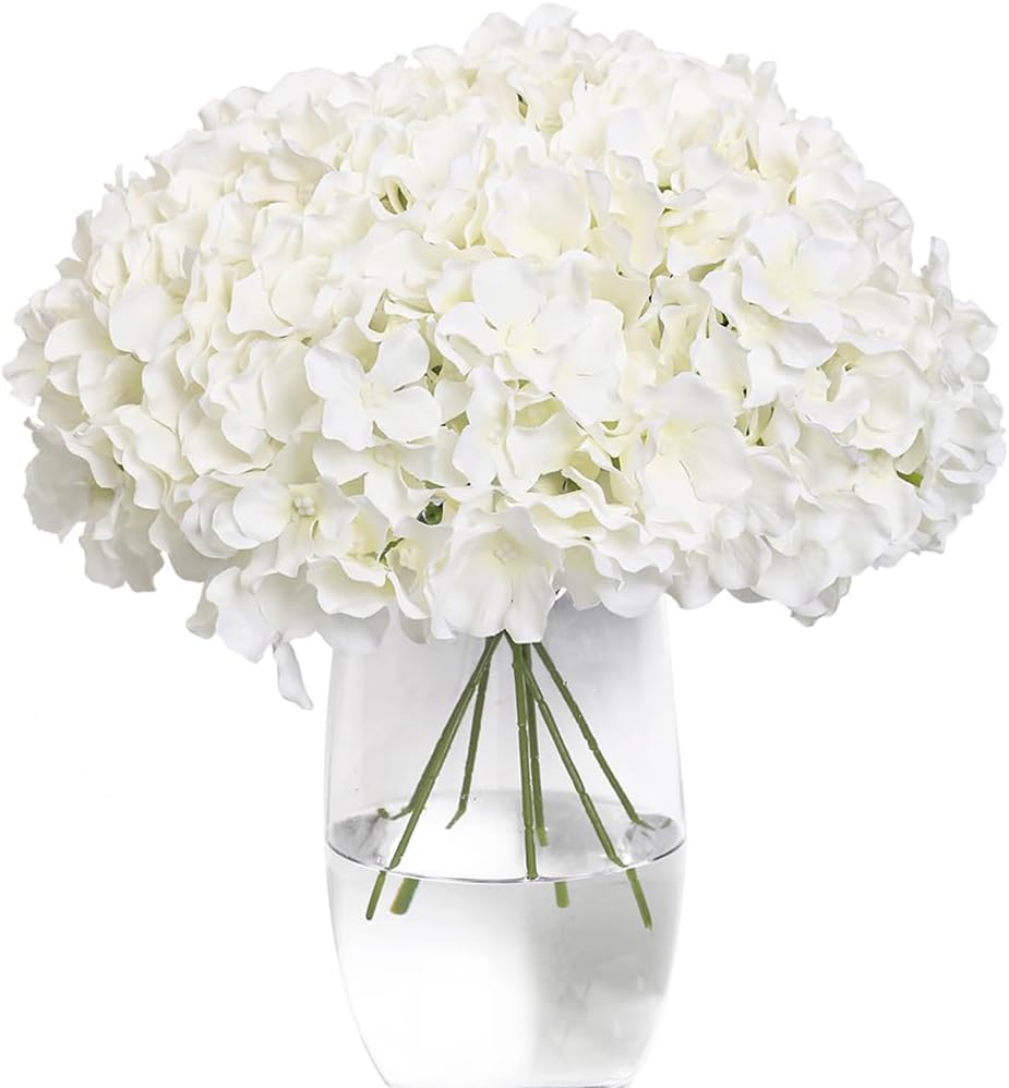 12pcs Hydrangea Artificial Flowers with Stems - Elegant Silk Flower Heads for Minimalist Wedding Decor