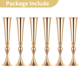 6 Pcs 21.9" Gold Metal Wedding Centerpieces Vase - Elegant Decor for Gatsby-Themed Weddings