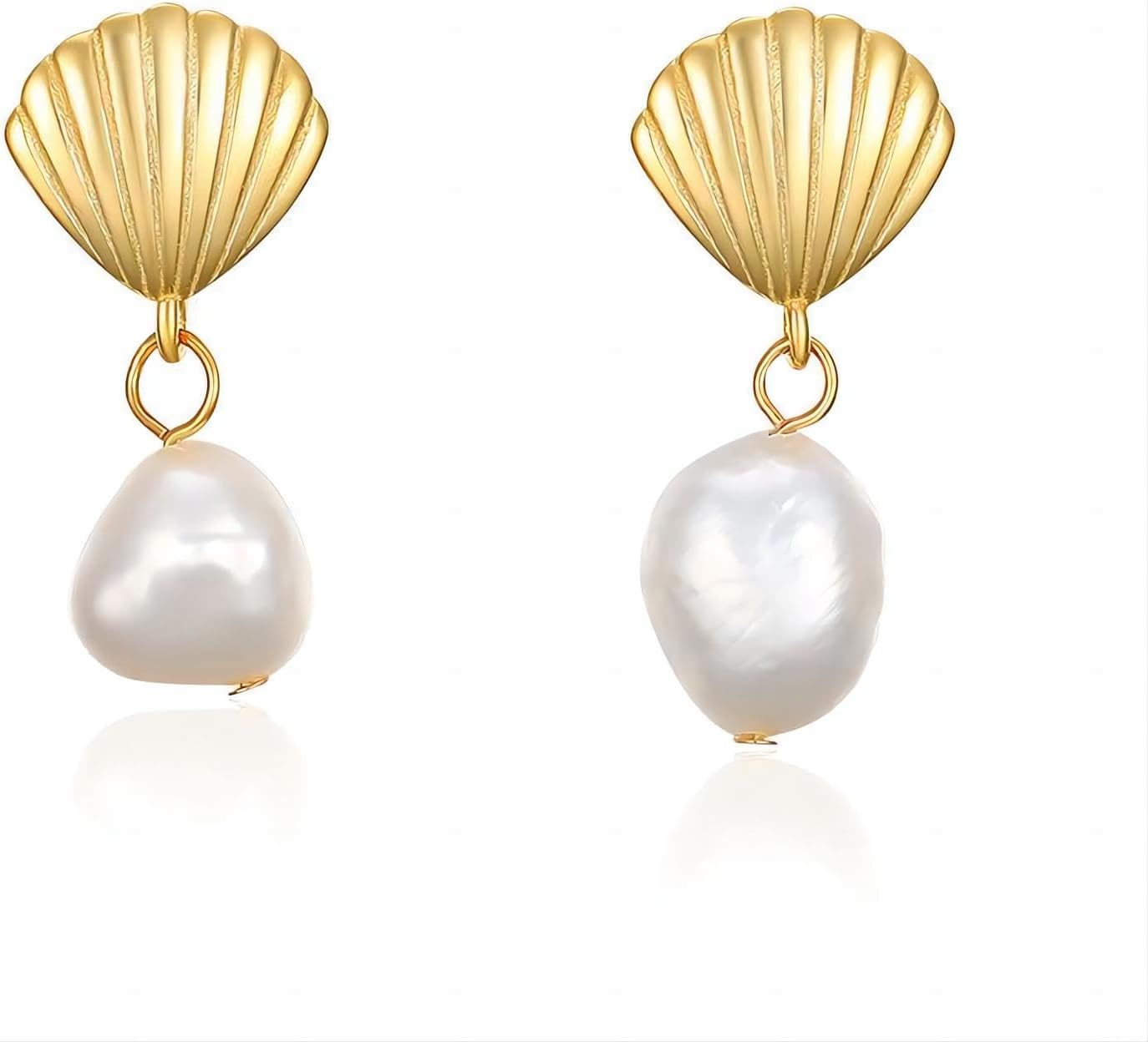 Elegant Seashell Pearl Drop Earrings for Women - Perfect for Wedding & Special Occasions