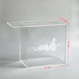 10” Acrylic Clear Card Box - Sleek Wedding Card Box for Reception in Minimalist Style