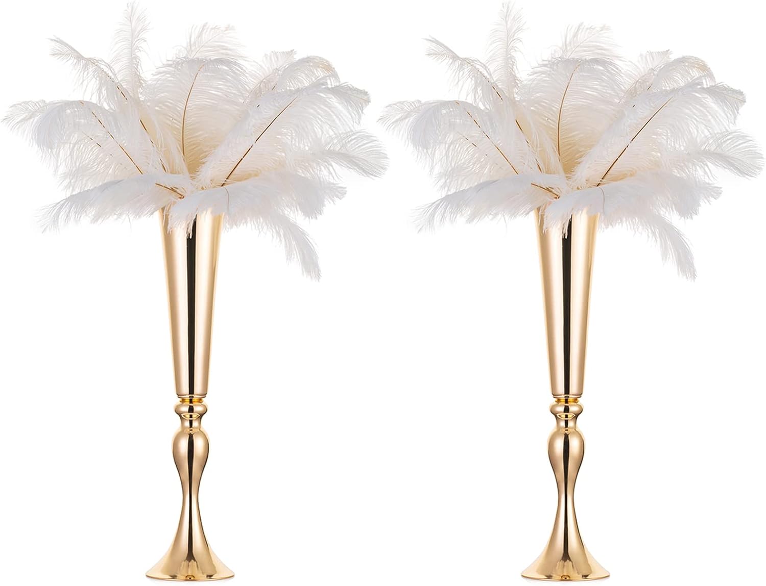 6 Pcs 21.9" Gold Metal Wedding Centerpieces Vase - Elegant Decor for Gatsby-Themed Weddings