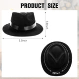 6 Pcs Gangster Hat Set - Plastic Gentlemen Hats for Gatsby Wedding & Costume Events