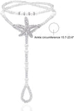 2 PCS Starfish Ankle Chain Barefoot Sandals - Elegant Beach Wedding Foot Jewelry