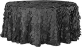 Luxurious Black Circle Petals Round 120" Tablecloth - Perfect for Minimalist and Gatsby Weddings