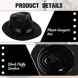 6 Pcs Gangster Hat Set - Plastic Gentlemen Hats for Gatsby Wedding & Costume Events