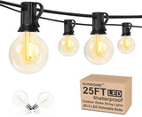 25Ft Globe LED String Lights with 25 Clear Bulbs - Perfect Illumination for Minimalist Wedding Decor