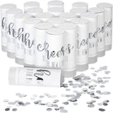 Sparkle and Bash 20 Pack Silver Foil Wedding Confetti Shakers - Elegant Bulk Decor for Minimalist Weddings