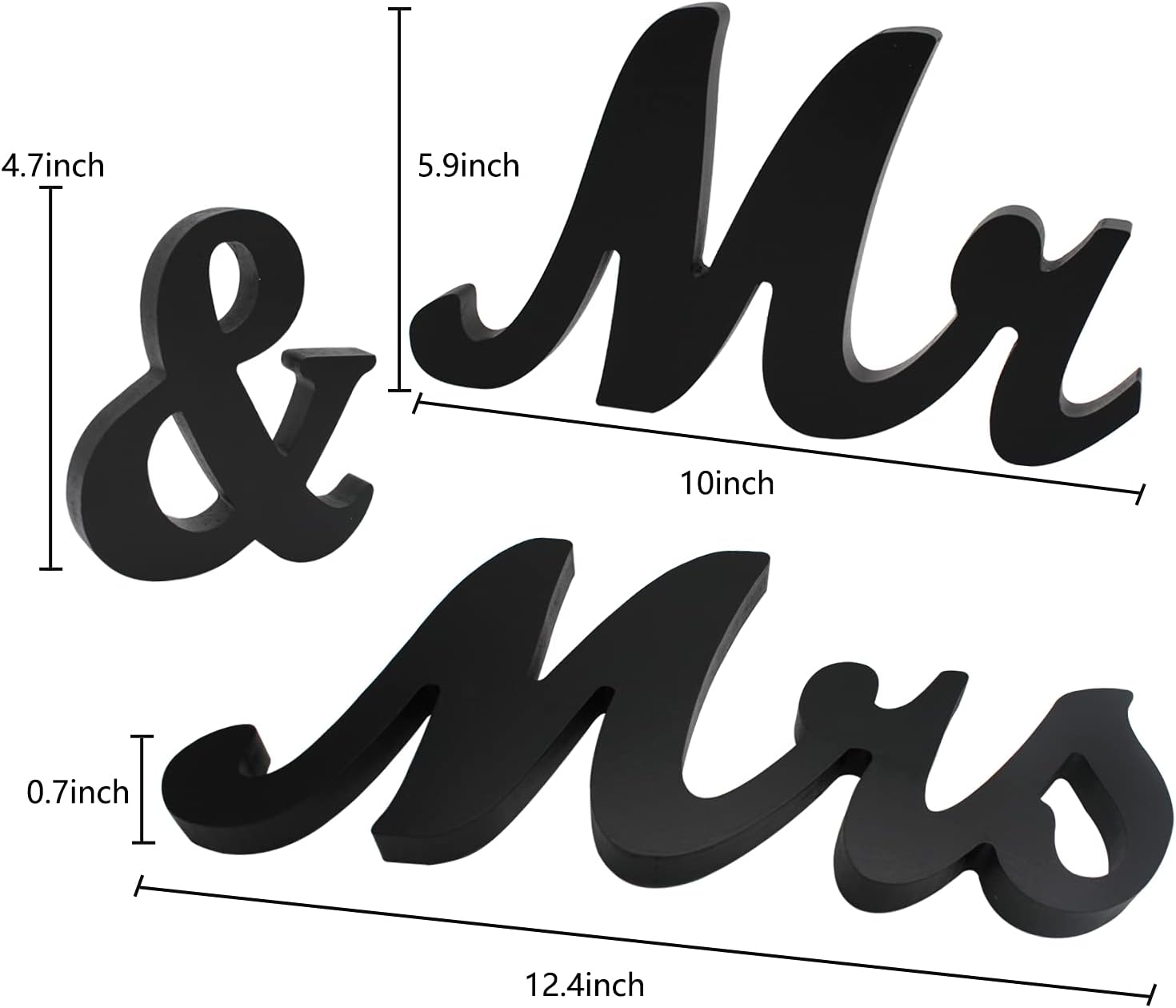 Elegant 'Mr & Mrs' Wedding Table Sign - Perfect for Minimalist and Gatsby Themed Weddings