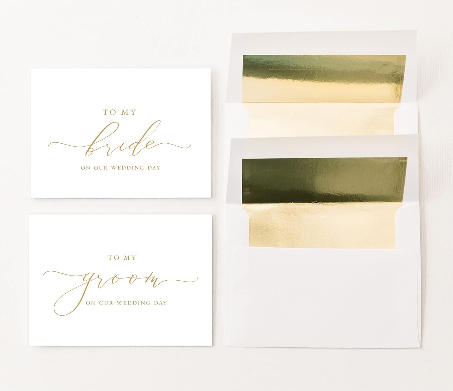 To My Bride / To My Groom On Our Wedding Day Cards - Elegant Minimalist Design for Special Moments