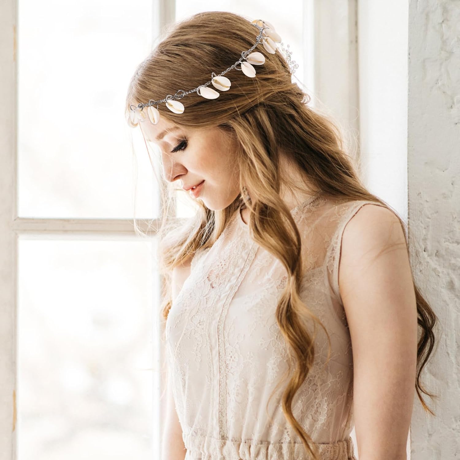 Elegant Shell Headband for Beach Weddings - Bridal Ocean-Inspired Accessory