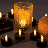 40 Pack Black Flameless Tealight Candles with Batteries - Chic Decor for Gatsby Wedding