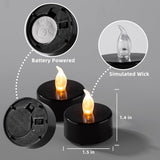 40 Pack Black Flameless Tealight Candles with Batteries - Chic Decor for Gatsby Wedding