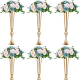 6 Pcs 21.9" Gold Metal Wedding Centerpieces Vase - Elegant Decor for Gatsby-Themed Weddings