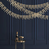 40Ft Champagne Gold Tassel Banner - Metallic Paper Garland Streamer for Gatsby Wedding Decor