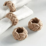 Nautical Napkin Rings Set of 12 - Elegant Woven Napkin Holders for Wedding & Coastal Events