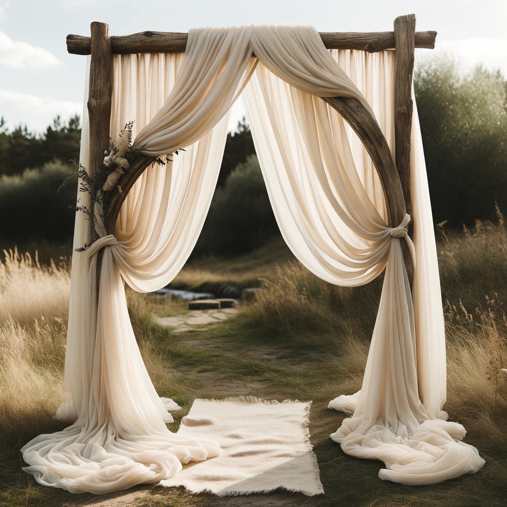 Elegant Beige Chiffon Backdrop: 10x10 FT, 2 Panels - Perfect for Wedding Ceremonies and Receptions