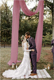 Romantic Ambiance: Dusty Pink Chiffon Curtains 5ft x 10ft, 2 Panels - Perfect for Wedding Decor