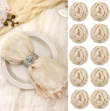 Classic Sophistication: Set of 20 Ivory Cheesecloth Dinner Napkins, 20x20 in - Perfect for Rustic Boho Weddings