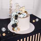 108 Pcs Cake Balls Topper Decoration Set - Elegant Black, Silver, White, & Gold for Gatsby Wedding