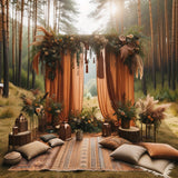 Rich Terracotta Polyester Curtains: 10x10 FT Backdrop, 2 Panels - Luxurious Accent for Wedding Decor