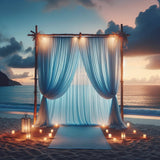 Serene Elegance: Light Blue Chiffon Curtains 5ft x 10ft, 2 Panels - Ideal for Wedding Decor