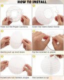 Elegant Ambiance: 80 Pack White Paper Lanterns in Assorted Sizes (4"-12") - Perfect for Wedding Decor