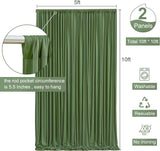 Lush Elegance: Wedding Fabric Green Curtains, 5ft x 10ft, 2 Panels - Perfect for Enchanting Wedding Decor