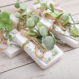 60 Sets Mini Soap Favors with Eucalyptus & Gift Cards - Elegant Scented Soap Bars for Wedding Guests