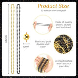 100 Pcs Gatsby Mardi Gras Beads Necklaces 33" Bulk - 50 Black & 50 Gold for Elegant Gatsby Weddings