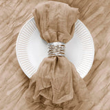 Earthy Elegance: Set of 20 Brown Cheesecloth Dinner Napkins - Rustic Boho Charm for Weddings