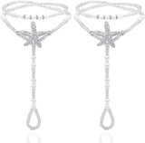 2 PCS Starfish Ankle Chain Barefoot Sandals - Elegant Beach Wedding Foot Jewelry