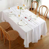 10Ft White Chiffon Table Runner 29x120 inches - Exquisite Decor for Minimalist and Gatsby Weddings