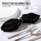 12 Pack Black Cloth Napkins 20x20 Inches - Elegant Fabric Napkins for Minimalist Wedding Decor