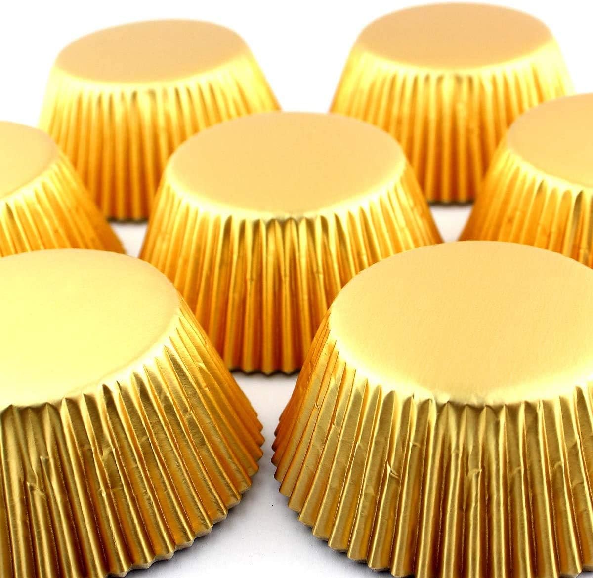 198 Pcs Gold Foil Metallic Cupcake Wrappers & Baking Cups - Luxurious Decor for Gatsby Wedding Desserts