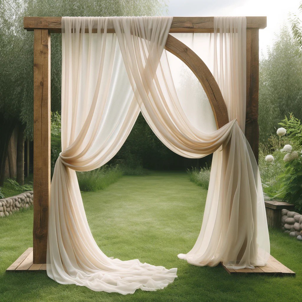 Elegant Beige Chiffon Backdrop: 10x10 FT, 2 Panels - Perfect for Wedding Ceremonies and Receptions