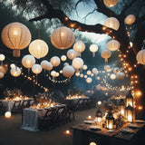 Elegant Ambiance: 80 Pack White Paper Lanterns in Assorted Sizes (4"-12") - Perfect for Wedding Decor