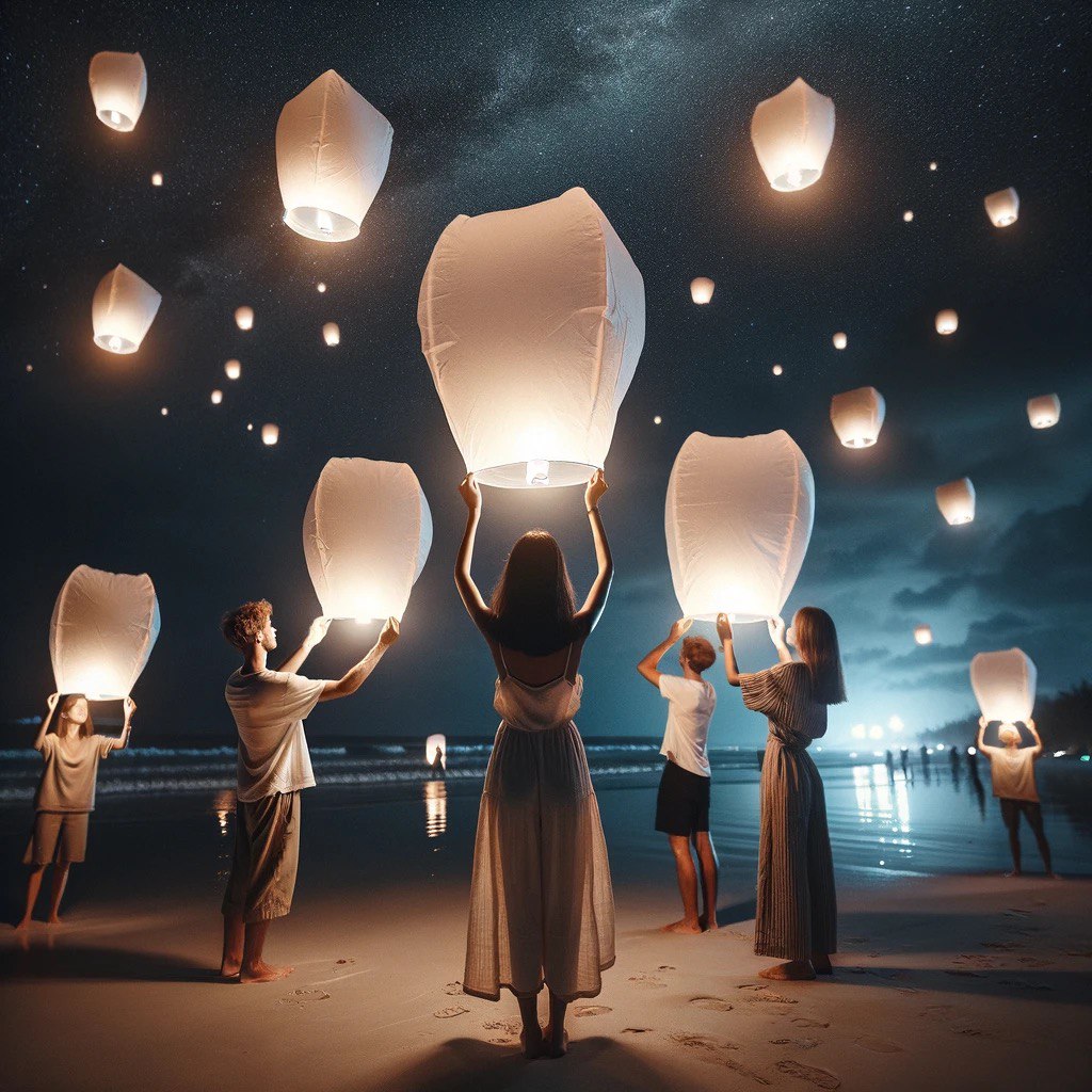 Magical Skies: 10 Pack Chinese Paper Flying Lanterns, 35 Inches - Perfect for Memorable Wedding Releases