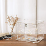 Elegant Acrylic Wedding Card Box - Modern and Transparent Gift Card Holder for Receptions