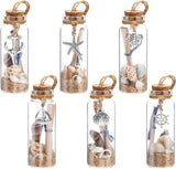 6 Pcs Glass Bottle Beach Ornaments - Nautical Coastal Gifts for Guests & Decorations