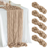 Bohemian Charm: 2-Pack Ivory Cheesecloth Table Runner, 35x120 Inches - Rustic Sheer Table Decor for Boho Weddings