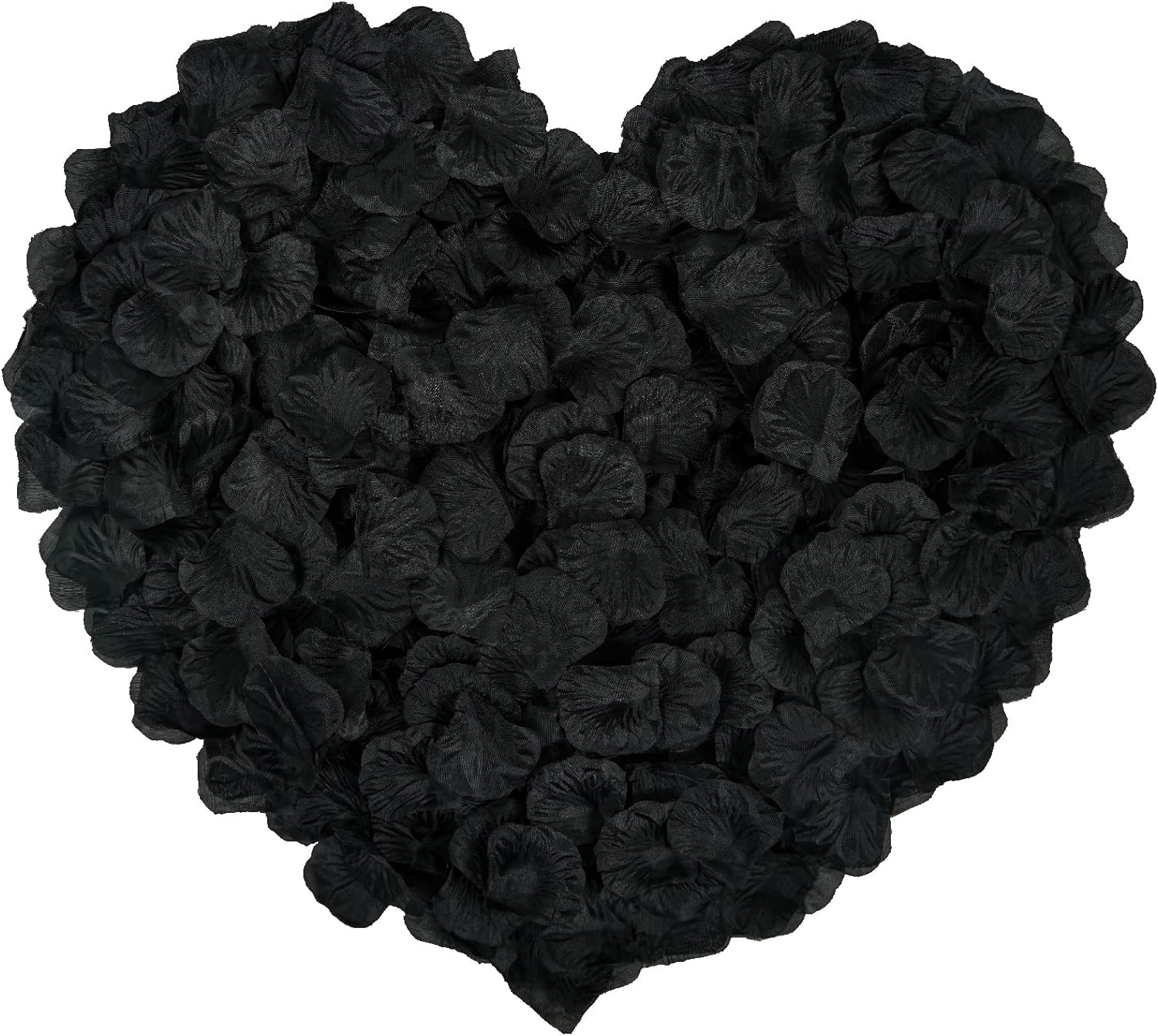 3000 Pcs Black Silk Rose Petals Set - Luxurious Decor for Weddings and Special Occasions