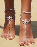 2 PCS Starfish Ankle Chain Barefoot Sandals - Elegant Beach Wedding Foot Jewelry