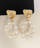 Elegant White Baroque Pearl Earrings for Women - Perfect for Wedding & Formal Occasions