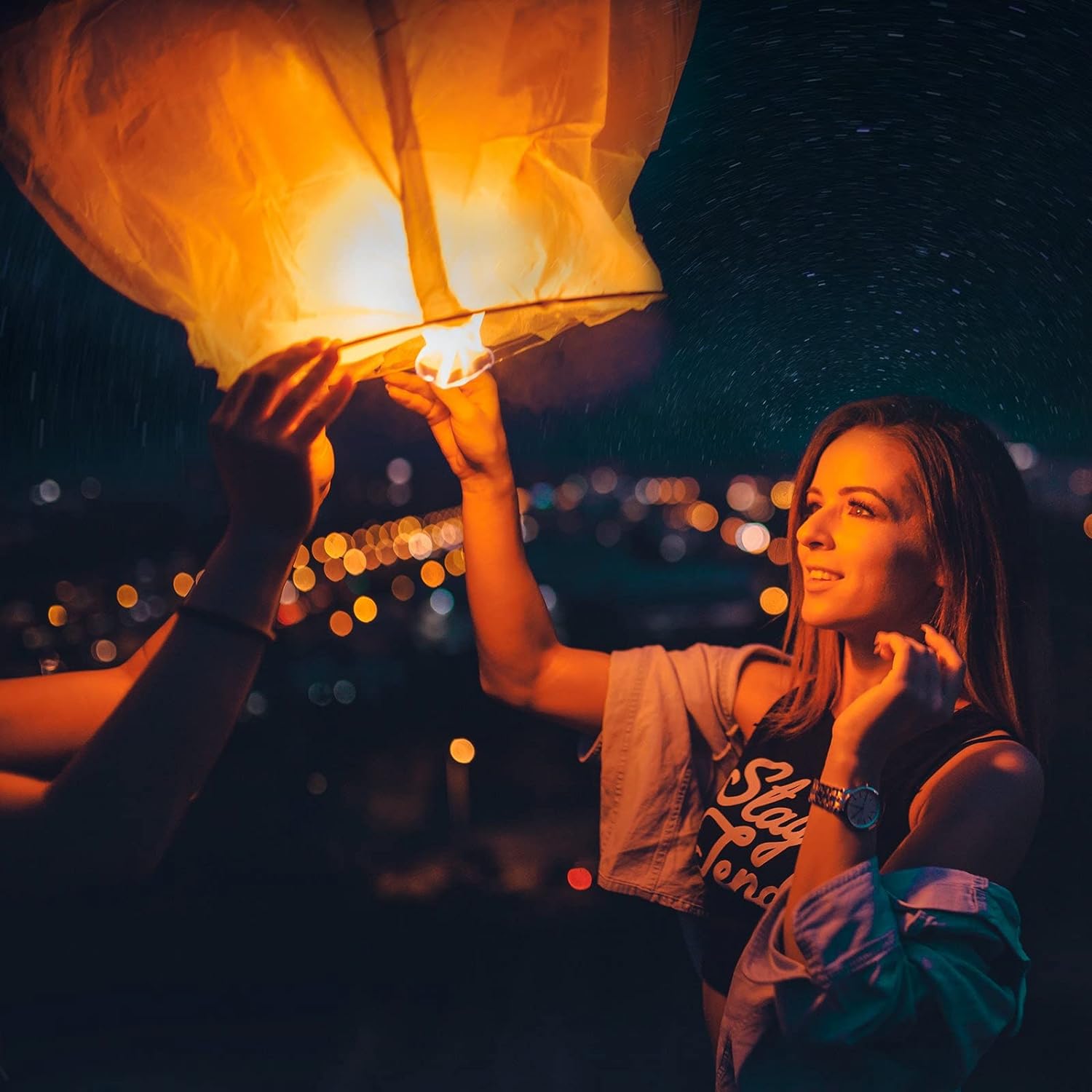 Magical Skies: 10 Pack Chinese Paper Flying Lanterns, 35 Inches - Perfect for Memorable Wedding Releases